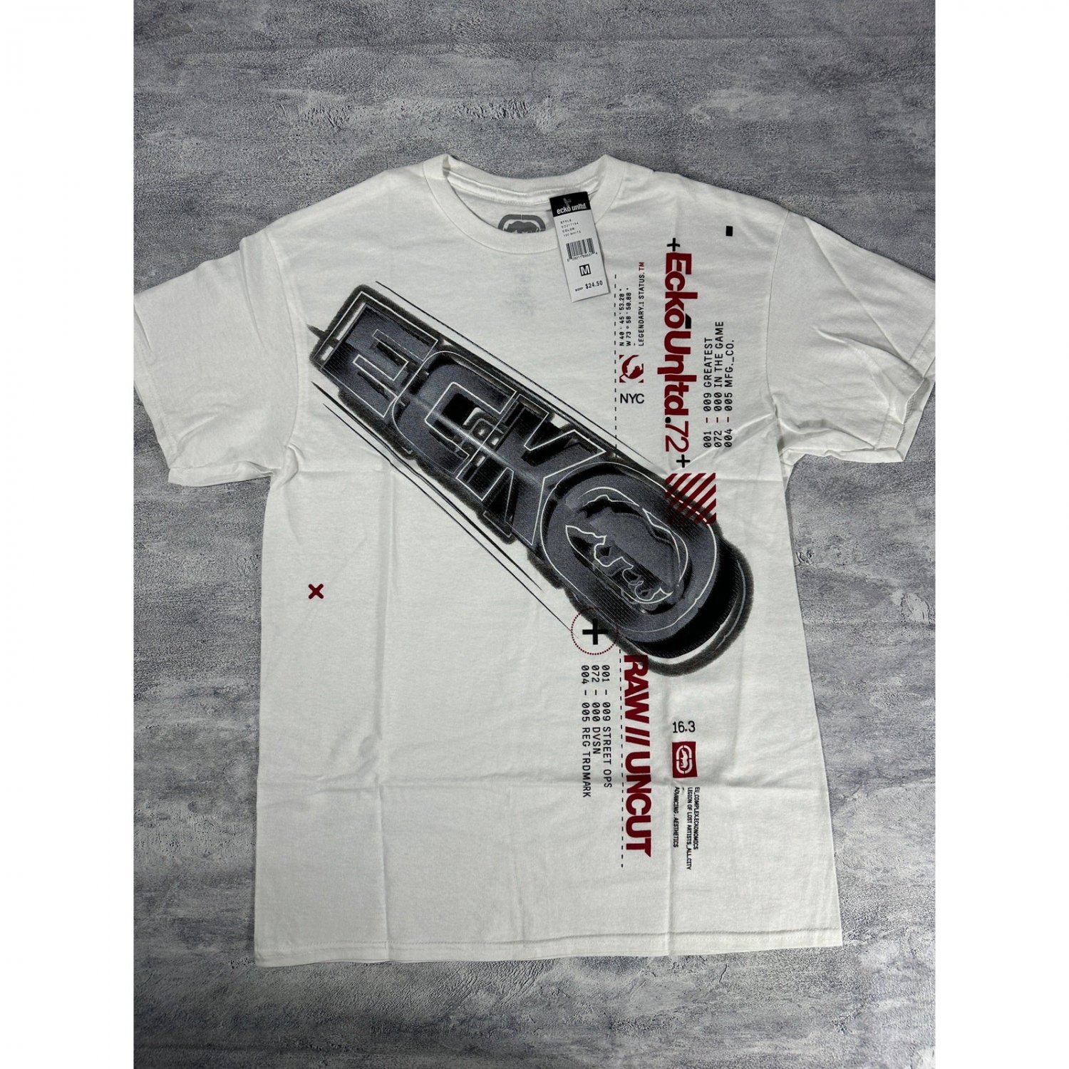 Ecko UNTLD White Y2K Graphic T-Shirt~New with tags M-3XL~