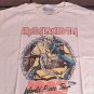 IRON MAIDEN - World Piece 1983 Tour Tan Distressed T-shirt ~Never Worn~ L XL 2XL