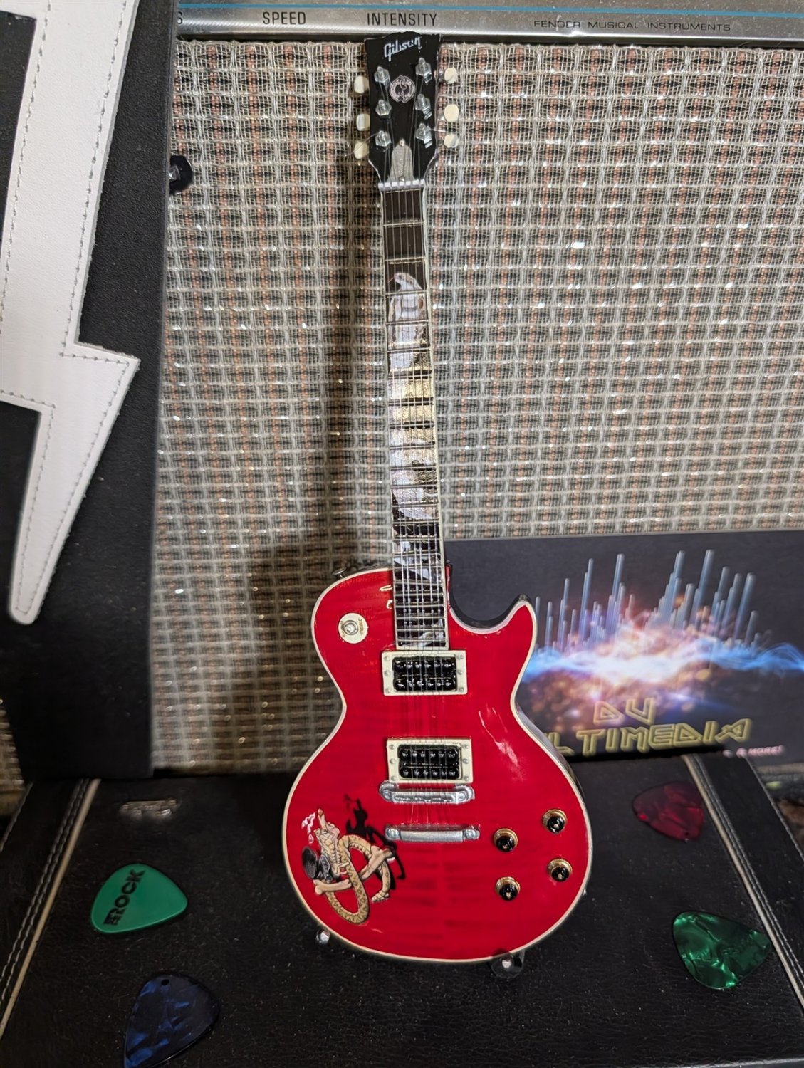 SLASH - Gibson Les Paul Snakepit Cherry 1:4 Scale Replica Guitar ~Axe Heaven~