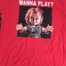 CHUCKY CHILD'S PLAY- Wanna Play Red T-shirt ~Never Worn~ S M L XL