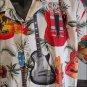 Hawaiian Guitar Shirt Menâs Tropical Button-Up Casual Aloha Beachwear ~New~M-2XL