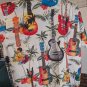Hawaiian Guitar Shirt Menâs Tropical Button-Up Casual Aloha Beachwear ~New~M-2XL