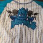 DREAMVILLE Barbed Wire Turquoise Brand X White Baseball Jersey ~New~ L XL