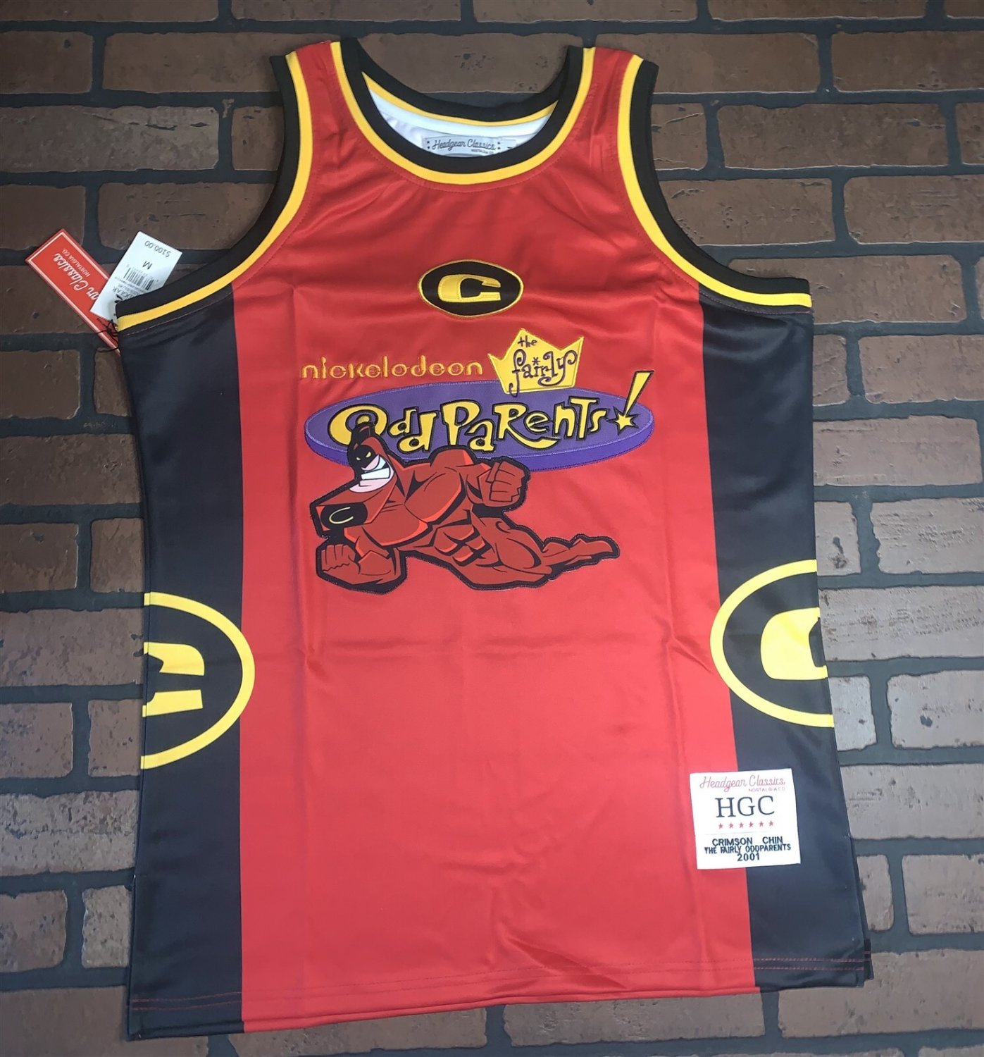 FAIRLY ODD PARENTS CRIMSON CHIN Headgear Classics Basketball Jersey ~Never Worn~