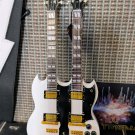 GIBSON Doubleneck SG EDS-1275 White 1:4 Scale Replica Guitar ~Axe Heaven~