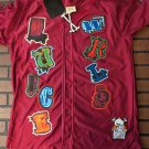 JUICE WRLD Brand X Fighting Demons Maroon Baseball Jersey ~New~ M L XL 2XL