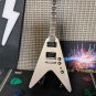 DAVE MUSTAINE - Gibson Flying V EXP Silver 1:4 Scale Replica Guitar ~Axe Heaven~