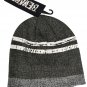 Beware Skull Knit Beanie Gray/White