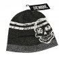Beware Skull Knit Beanie Gray/White