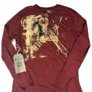 Red Pollution Long Sleeve Shirt with Quarter Button Up