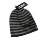 Beware Skull Knit Beanie Striped