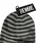 Beware Skull Knit Beanie Striped