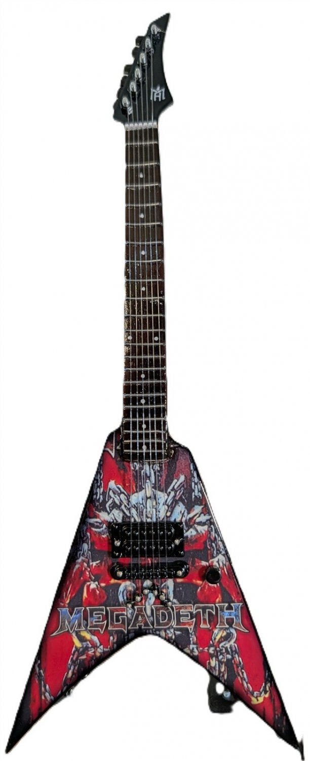 MEGADETH - Chaos Chains 10 Inch Replica Licensed Guitar ~The Mini Axe~