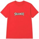 Silence T-shirt with Flaming Skull Graphic