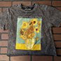 Vincent van Gogh Sunflowers T-Shirt Acid Wash Art Tee S-XL