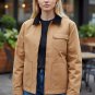 Levi's Tan Zipper Jacket with Corduroy Collar
