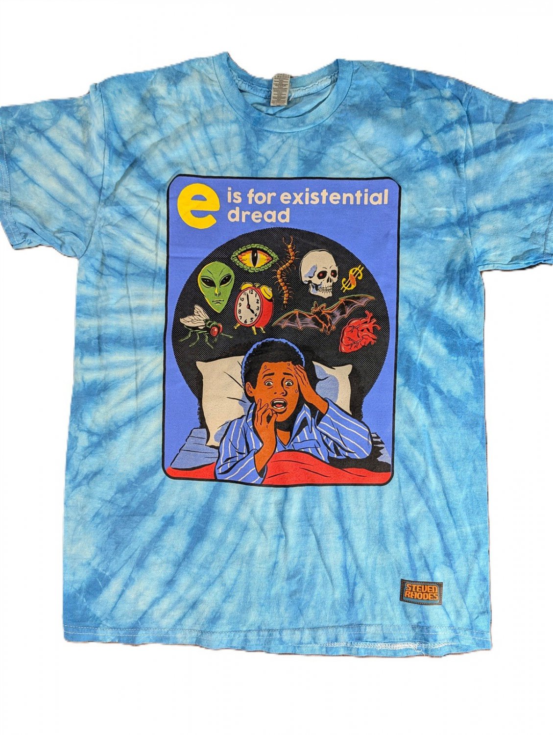 STEVEN RHODES - E is For Existential Dread Blue TD Gildan T-Shirt ~New~ S M L XL