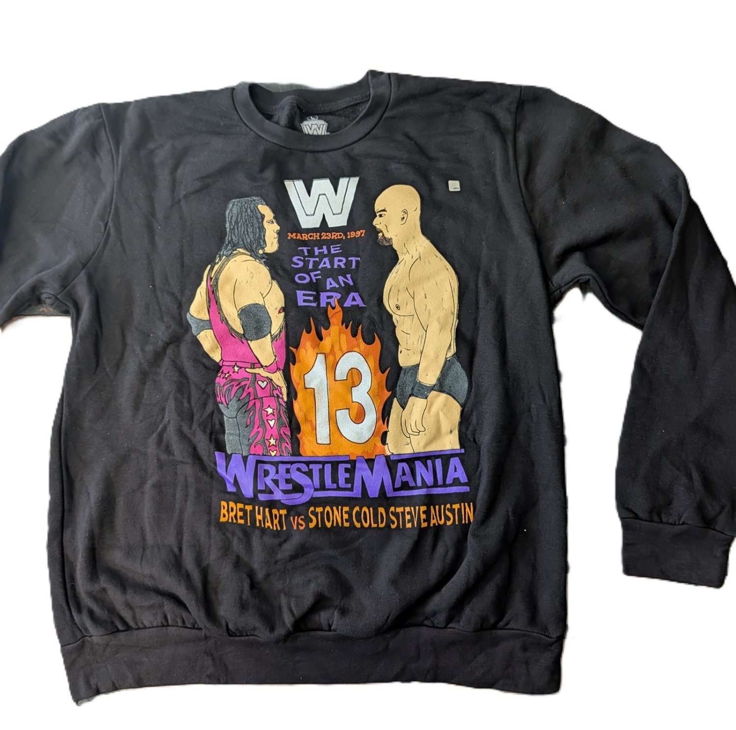 Wrestlemania 13 Brett Hart vs Cold Stone Crewneck Sweatshirt~Never Worn~L XL 2XL