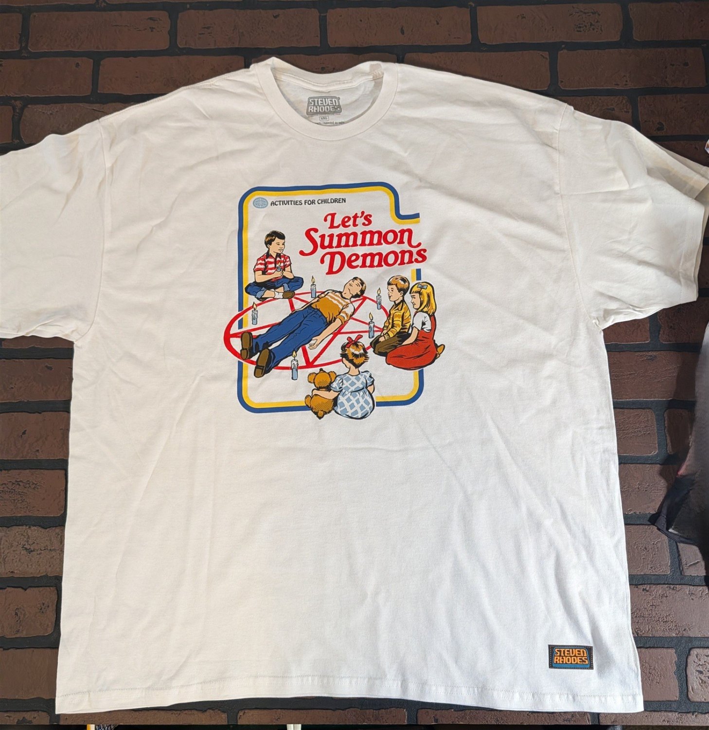 STEVEN RHODES - Let's Summon Demons White T-Shirt ~Never Worn~ 2XL