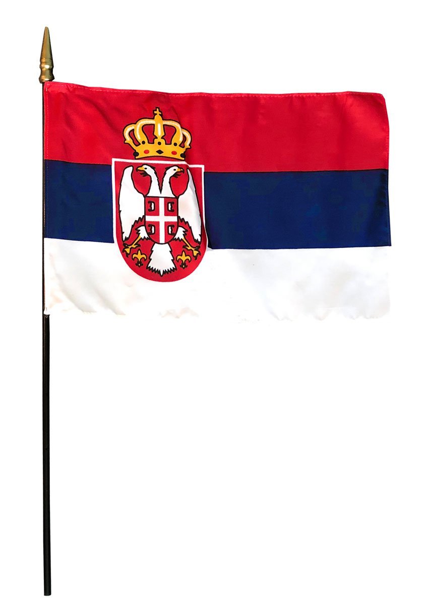 Serbia - 8"X12" Stick Flag