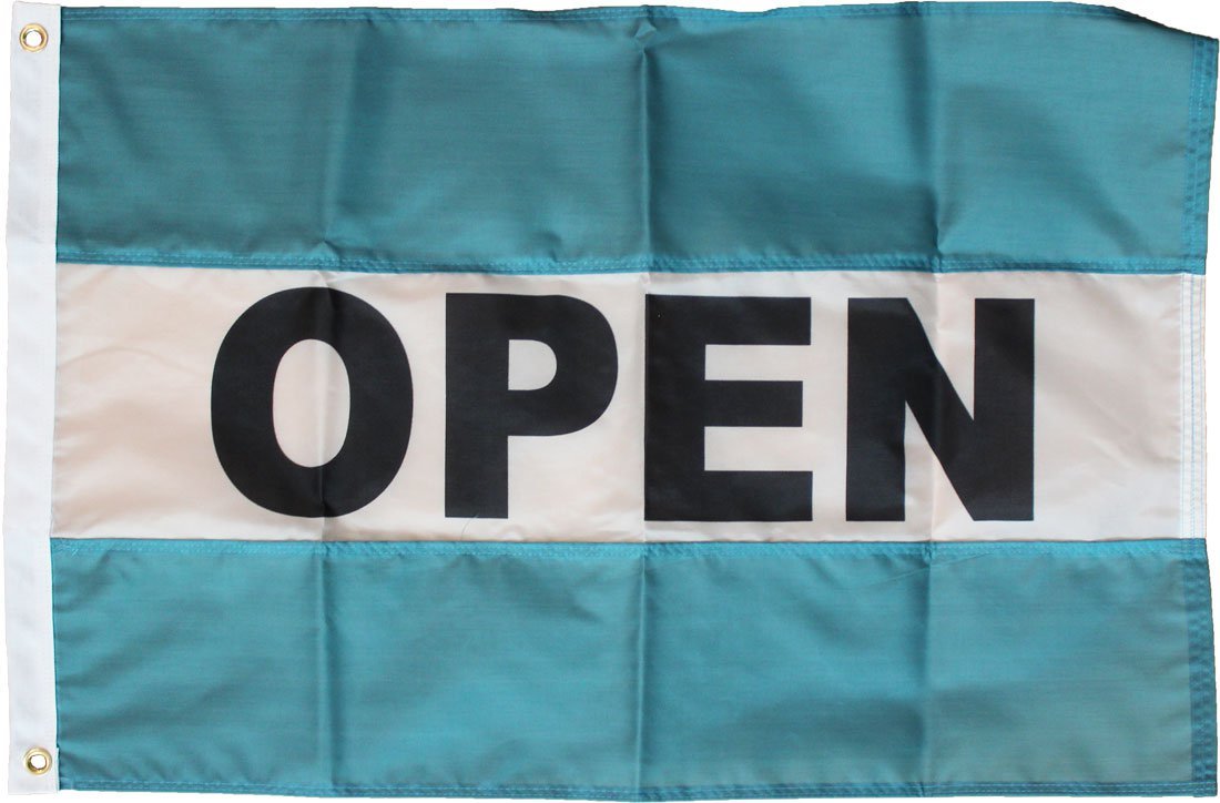 Open - 2"X3" Nylon Flag (teal/white/teal)