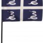 Martinique - 4" X 6" Stick Flag