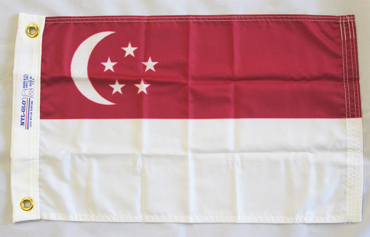 Singapore - 12""X18"" Nylon Flag