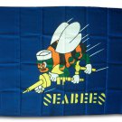 Seabees - 3"X5" Polyester Flag (Blue)