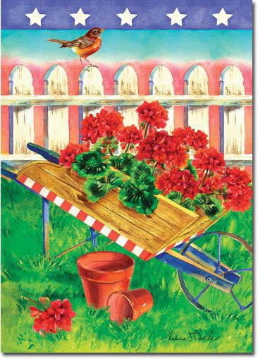 Patriotic Geraniums Toland Art Banner