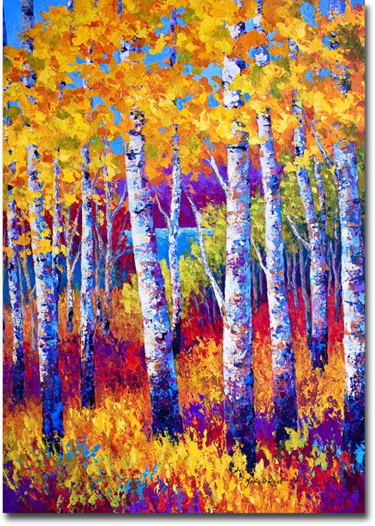 Blissful Birches Toland Art Banner