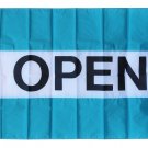 Open - 3"X5" Nylon Flag (teal/white/teal)