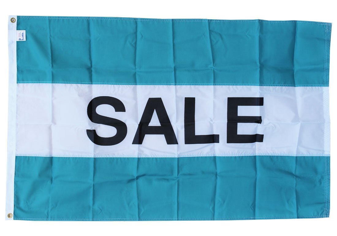 Sale - 3"X5" Nylon Flag (teal/white/teal)