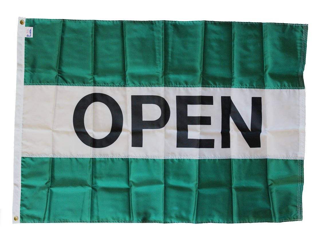 Open - 3"X5" Nylon Flag (green/white/green)