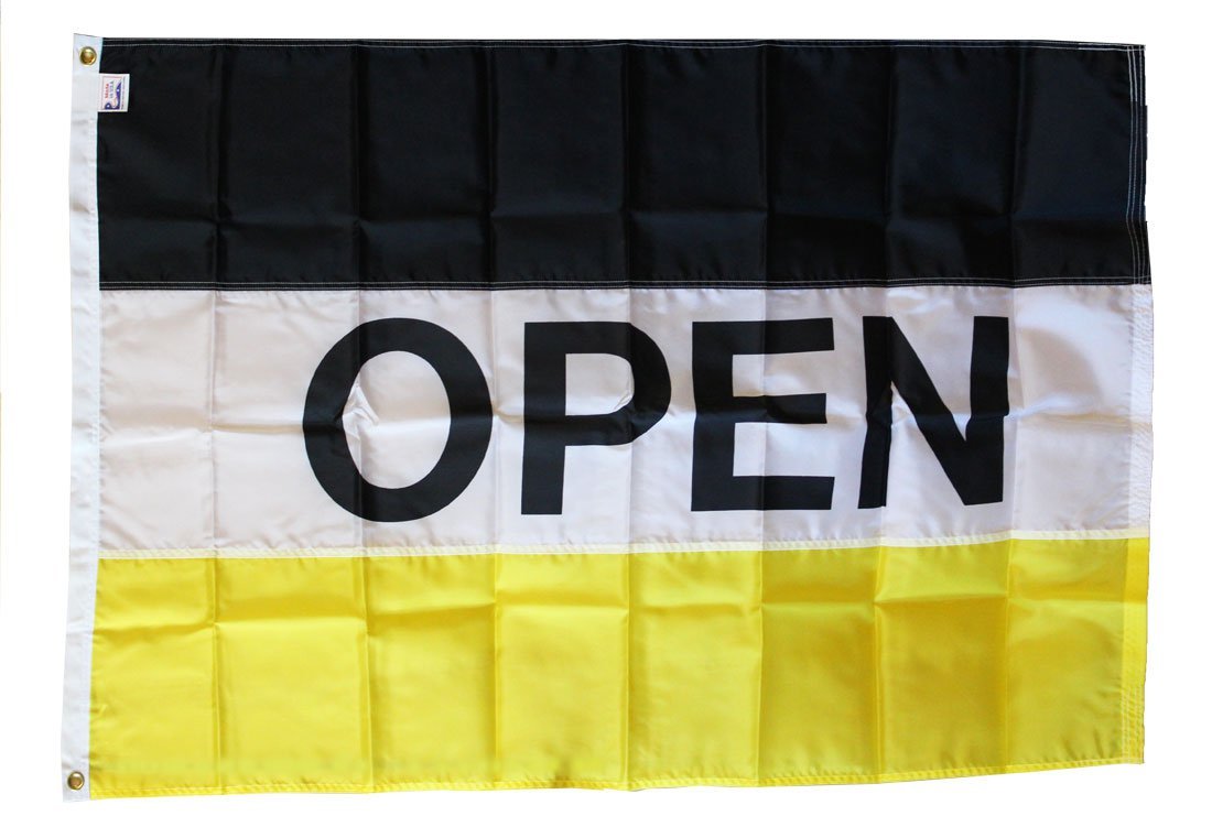 Open - 3"X5" Nylon Flag (black/white/yellow)