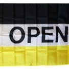 Open - 3"X5" Nylon Flag (black/white/yellow)