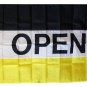 Open - 3"X5" Nylon Flag (black/white/yellow)