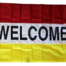 Welcome -3"X5" Nylon Flag (red/white/yellow)