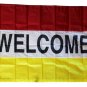 Welcome -3"X5" Nylon Flag (red/white/yellow)