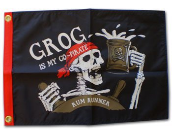 Grog is My Co-Pirate - 12""X18"" Nylon Flag