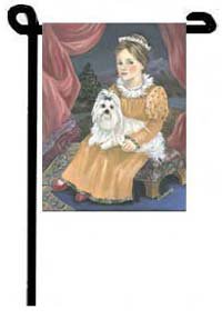 Maltese (Folk Art) - 11""x15"" 2-Sided Banner