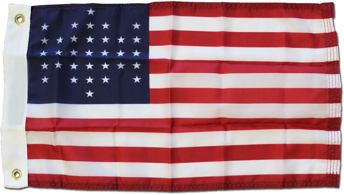 USA (33-Stars) - 12""X18"" Nylon Flag (Ft. Sumter Design)