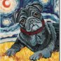 Pug Art Banner - Van Growl (Black)