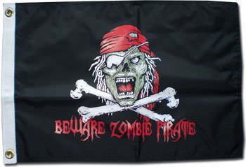 Zombie Pirate - 12"" x 18"" Nylon Flag