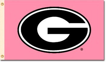 University of Georgia - 3"x5" Polyester Flag (Breast Cancer Awareness)