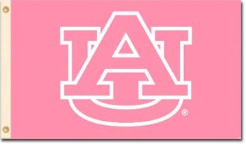 Auburn - 3"x5" Polyester Flag (Breast Cancer Awareness)