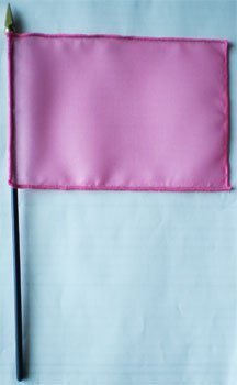Pink - 4""X6"" Stick Flag