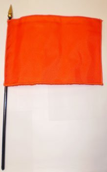 Orange - 4""X6"" Stick Flag