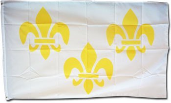 Fleur-de-Lis - 3"x5" Polyester Flag (3/White)