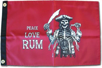 Peace Love Rum - 12""x18"" Nylon Flag