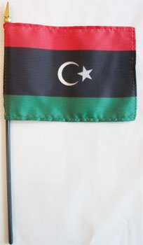 Libya - 4""x6"" Stick Flag